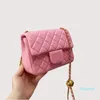 Designer- Ladies Classic Mini Flap Crush Ball Borse Quadrate Colori caramella Catene Matelasse Tracolla regolabile Hardware in metallo dorato