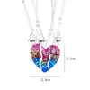 Ketens luoluobaby 3 stcs/set pailletten stiksel hart gebroken vriend ketting voor kinderen meisjes mode vriendschap Giftschains