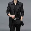 Thoshine Brand Spring Awumn Men Long Trench Coats Высокий качество кнопки мужская мода верхняя одежда