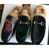 uomini e donne pelliccia mulo pantofole princetown da donna in pelle piatta scarpe mule in pelle scamosciata amore scarpe moda pantofole all'aperto autunno scarpe invernali NO14