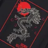 ヒップホップブラックストリートウェアメンズTシャツ中国語ドラゴンサンサマーショートスリーブコットンコットントップスティーボーイガールカップル220429