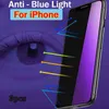 Protecteur d'écran d'éclairage anti-bleu 3PCS pour iPhone 11 12 13 mini Pro Max 6S 7 8 Plus X S XR XS MAX SE2020 Eyes Soins Verre trempé AA220326