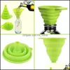Other Kitchen Tools Kitchen Dining Bar Home Garden Flexible Hygienic Sile Folding Funnel Telescopic Col Dhx1L