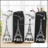 Bolsas de lápis Casos de escritório suprimentos escolares negócios industrial preto sílica branca gel Eiffel Tower Bag -Fonte Pen Caso Plumier Scolaire Po