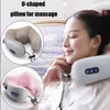 Oreiller de massage en forme de Uws Massage de la colonne cervicale multi-véhicules Compression chaude infrarouge Oreiller de massage à domicile