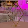 Decoratie bruiloftsfeest Decoratief geometrisch acrylgouden kandelabra tafel middelpunt imake334