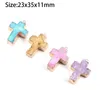 Charms Natural Stone Cross Agate Crystal Bud Gold Plated Pendant för smycken MakingDiy Necklace Earring Accessories Gems Gift1PC2483