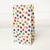 50 sztuk Rainbow Kolorowe Dot Stripe Papier Torby Prezent Wedding Party Open Top Stand Up Favor Torby DIY Candy Cookie Zawijamy 220420