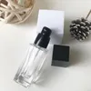 40 ml tomt fyrkantigt transparent glas lotion pump flaska prufym alkoholpress dispenser återfyllbara flaskor resor grossist