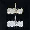 Inledande snöhänge med repkedjan halsband stenlagd 5a vit kubisk zirkon för kvinnor män hiphop punk inledande smycken drop fartyg