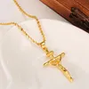 14K giallo oro massiccio GF TIMBRO INRI Gesù Collana con ciondolo croce Donne fedeli Charms Croci Gioielli Cristianesimo Crocifisso Regali2696149711