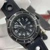 LMJLI - Mens Mekanik Saat 46mm Moda İş Saatleri Otomatik Takvim Kauçuk Kayış Kol saati