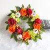 Decorative Flowers & Wreaths Fall Decor For Door Fresh Christmas Front Live Welcome Sign Light Heart Rose Wreath SummerDecorative