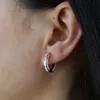 Hoop & Huggie Rose Gold Color Earring Mix CZ Colorful Enamel Round Circle Girl Women EarringHoop Kirs22