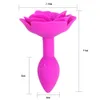 Candy Color Slicone Rose Flower Butt Plug Inserts Product di gioco di gioco anale sexy per adulti