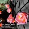 Str￤ngar LED -batteriet drivs 10/20/40LEDS rosa rose blommstr￤ng ljus julhelgsljus valentin br￶llop fest dekoration skamd