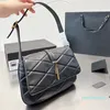 2022 Schoudertas vierkante crossbody onder armzak vrouwen flap handtas diamanten portemonnee echt lederen hoogwaardige klassieke letterhardware