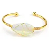 Vente en gros cristal de guérison opalite bracelet à breloques arbre de vie fil enroulé bracelet en pierres précieuses naturelles femmes hommes bijoux