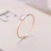 18K Gold Plated Stainless Steel Ring Band Cubic Zirconia Diamond Engagement Wedding Rings Woman's Ring Fashion Jewelry