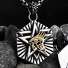 Hanger kettingen klassieke oude Egypte pentagram hexagon het oog van horus ketting heren hoge kwaliteit metalen punk amulet sieraden