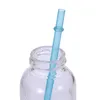 ألوان قوس قزح قابلة لإعادة الاستخدام 24 سم القش البلاستيكية شريط الحزب pp pure puckle ملونة الشرب أنابيب تخصيص تخصيص WWQ