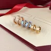 Huggie gouden oorbellen ontwerp roos studs diamanten oorbellen oor manchet zilver titanium staal designer sieraden nooit vervagen goede kwaliteit wo254w