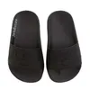 new arrival mens and womens fashion black Logo embossed leather Slide sandals with rubber sole size euro 35-45312T
