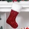 Julstrumpor Paillette Stocking Christmas Tree Pendant Decorations for Home Xmas Gift