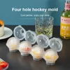 Runda 4 Cavity Mold Ball Maker Diy Cream Mold Plastic Whisky Ice Cube Tray Bar Accessories Tool 220611