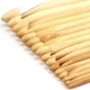 Home Bamboo hook needle 3.0-10.0mm 12 Sizes Set Knitting Weave Needles Crochet Hooks Craft Tool LK170