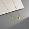 12 Zodiac Sign Necklace Stainless Steel Gold Chains Virgo Cancer Letter Pendants Charm Star Sign Necklaces for Women Choker Astrology Fine Fashion Jewelry