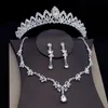 Oorbellen ketting prachtige kostuum bruid sets bruids sieraden feestkroon voor vrouwen prom optocht diadeem bruiloft setearrings