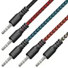 Câbles Audio stéréo tressés 3.5mm Jack mâle à mâle cordon de câble Aux auxiliaire pour téléphone portable haut-parleur casque voiture