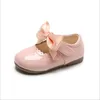 estpring spring outono bebê meninas de moda de moda couro grande arco princesa mary festa sólida cor para estudantes sapatos de apartamento 220705