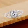 925 Sterling Silver Elegant Heart Aaa Zircon Ring Classic for Women Fashion Wedding Compling Party Gift Jewelry Jewelry