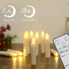 타이머 리모컨이있는 크리스마스 양초 조명 LED 전자 양초 배터리 전자용 캔들 가짜 캔들 홈 장식 220527