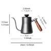 Coffee Pots 500ml Household Covered Wooden Handle Drip Coffee Maker Long Slim Mouth Coffee-Maker Coffee-Kettle Teapot Handmade Coffee-Tools ZL0954