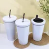 Sublimacja ślepa ślepy kubek 500 ml stali nierdzewnej kawy Travel Cups z pokrywką kubek do kawy podwójnej kubki podróżne kubki sublimacyjne kubki 0513