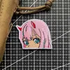 Desenhos animados rosa cabelo menina costura noções bordados anime remendos de ferro para roupas camisas chapéus patch personalizado 9804284