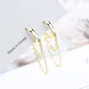 Hoop Huggie minimaliste véritable 925 en argent Sterling doux Double couche chaîne boucles d'oreilles pour les femmes de mariage bijoux fins DA2510Hoop Kirs22