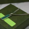 22ss jewelry 925 silver G letter Green Enamel Pendant Necklace men's and women's fashion bracelet holiday gift277M