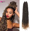 18" Passion Twist Hair Pre-Loop Water Wave Crochet Braids Bohemian Fluffy Synthetic Braiding Extensions Expo 220610