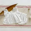 Giyim setleri geyik jonmi 2022 Yaz doğumlu kız bebek prenses kıyafetleri kol üstleri şort 2pcs Kore tarzı bebekler sevimli setler