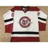 CeUf Cleveland Barons #27 Gilles Meloche Hockey Jersey Red White Embroidery Stitched Customize any number and name Jerseys