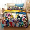 Set di biancheria da letto My Hero Academia stampato in 3D, copripiumino, federe, piumino, vestiti, lino, carino per bambini adulti