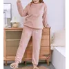 5xl 6xl tamanho grande outfit flannal pijama quente set para fêmea ladies 'pijama mulher terno de sono inverno roupas casas loungwear 220329