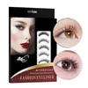 Ciglia finte magnetiche senza colla 6 paia / confezione Ciglia finte autoadesive naturali 3D Curling spesso Falso Soft Long Eye Lash Extension Magnetic-Eyeliner ZL1056