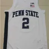 Xflsp Herren #2 Myles Dread Penn State Nittany Lions Stickerei-Basketballtrikot Neue Materialien mit Doppelnähten Hemd Benutzerdefinierte beliebige Nummer, Name