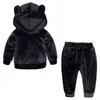 Ensembles de vêtements Vêtements pour enfants Printemps Automne Filles Sport Costume Belle Ours Oreille Survêtement À Capuche Garçons Tenues Costumes Enfants EnsemblesVêtements