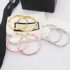 Mode Frauen Bambus Gelenke Ohrringe Luxus Designer Creolen 18 Karat vergoldet Rose Gold Goldene Damen Ohrstecker Schmuck 3 Farbe